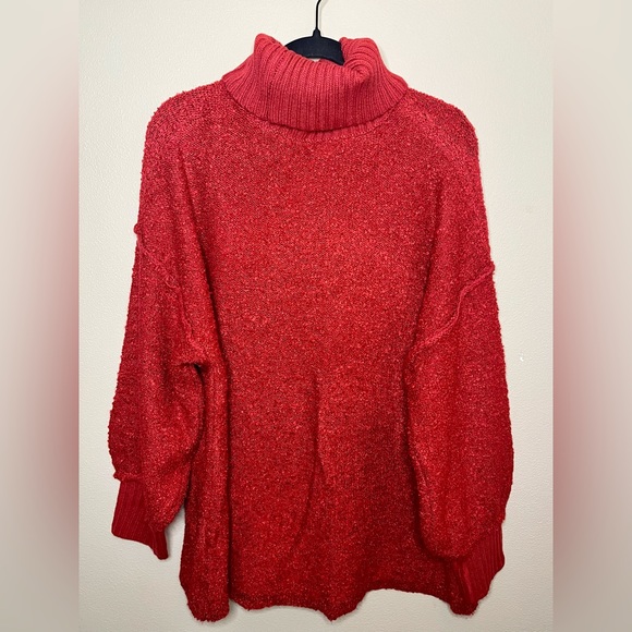 NWOT Pink Lily Vibrant Red Turtleneck Sweater - Picture 2 of 3